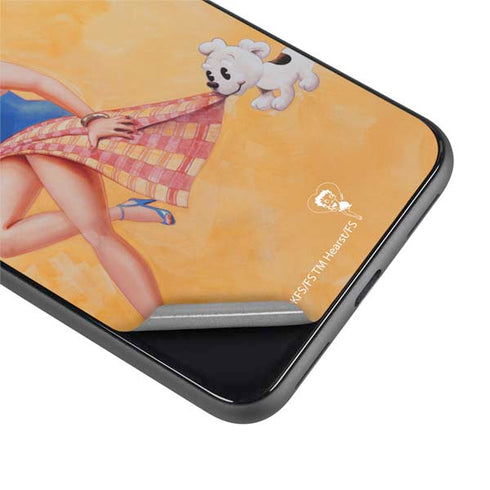 Betty Boop With Puppy Orange Background Google Pixel 4 XL Skin